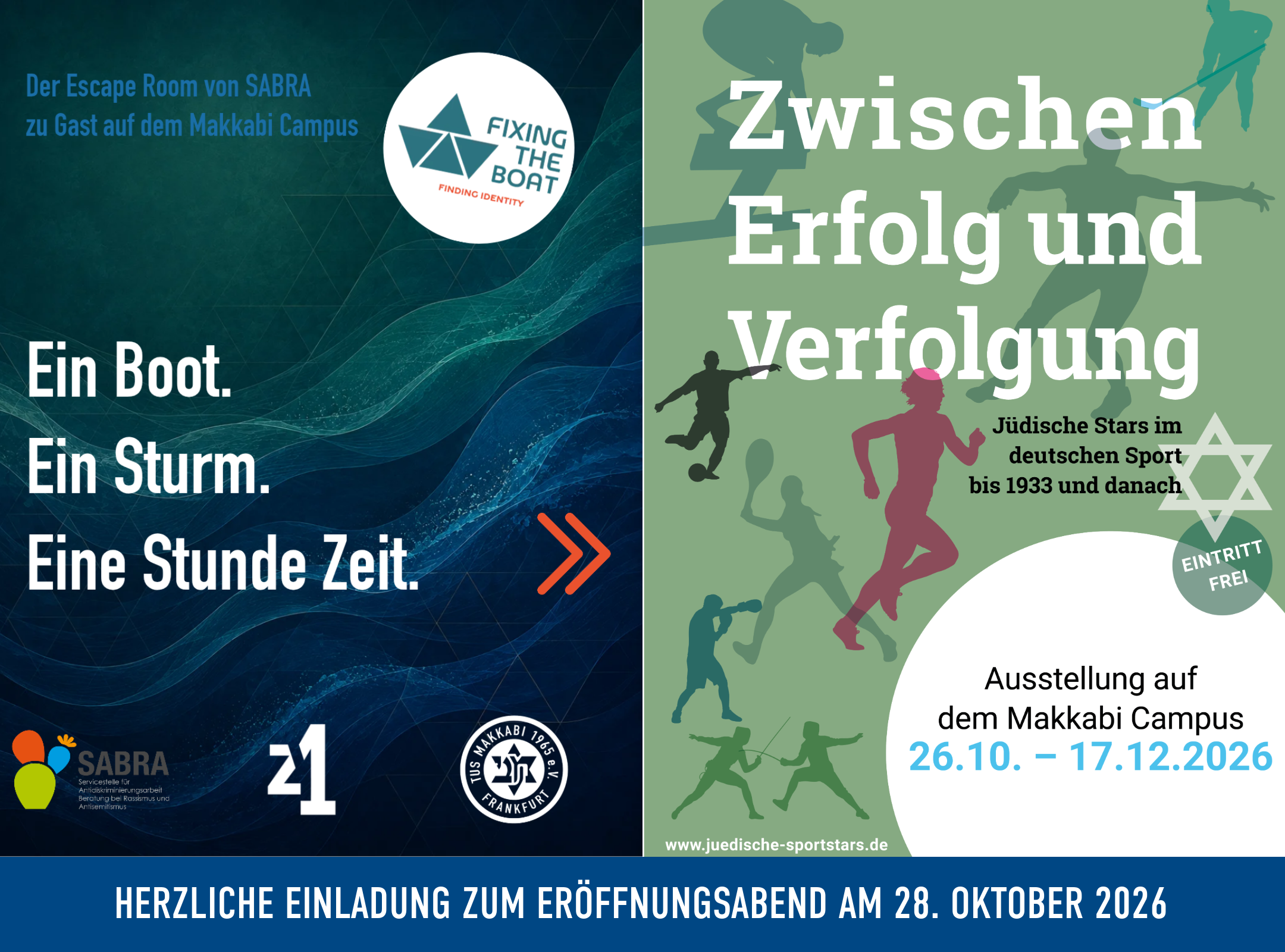 Escape Room und Ausstellung: Einladung zur Eröffnung auf dem Makkabi Campus am 28. Oktober 2026 21. Oktober 2026 News